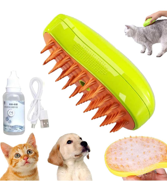 ✨ Cepillo A Vapor 3en1 para Mascotas: Belleza y cuidado en un solo paso + Envío Gratis 🚛